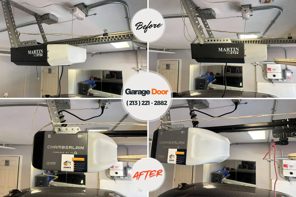 Before and after: garage door repair Aliso Viejo, CA